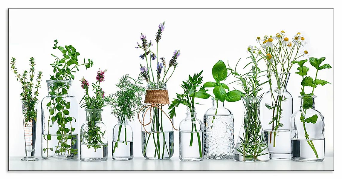 Artland Küchenrückwand "Öle mit Kräutern" Alu Spritzschutz mit Klebeband, e günstig online kaufen