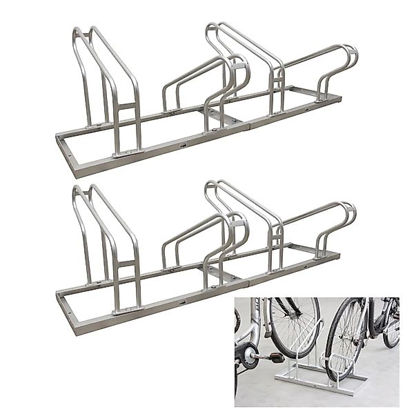 TRUTZHOLM Fahrradständer für 8 Fahrräder Höhenversetzt 280x45 cm Stahl günstig online kaufen