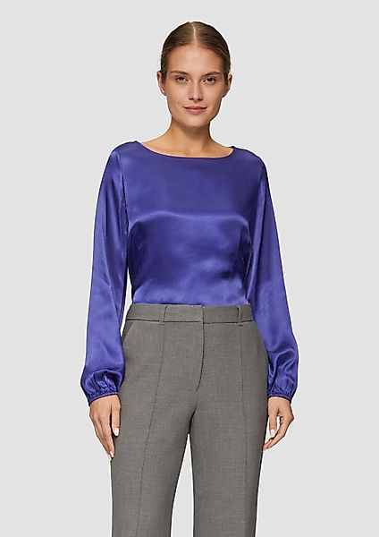 s.Oliver Langarmbluse T-Shirt Blusenshirt mit Materialmix günstig online kaufen