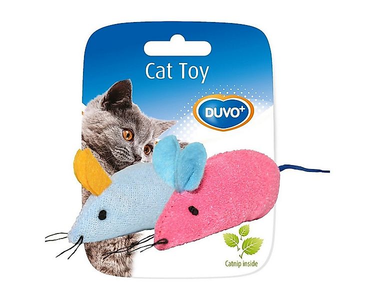 DUVO+ Tierkuscheltier Katzenspielzeug Maus mit Katzenminze blau/rosa günstig online kaufen
