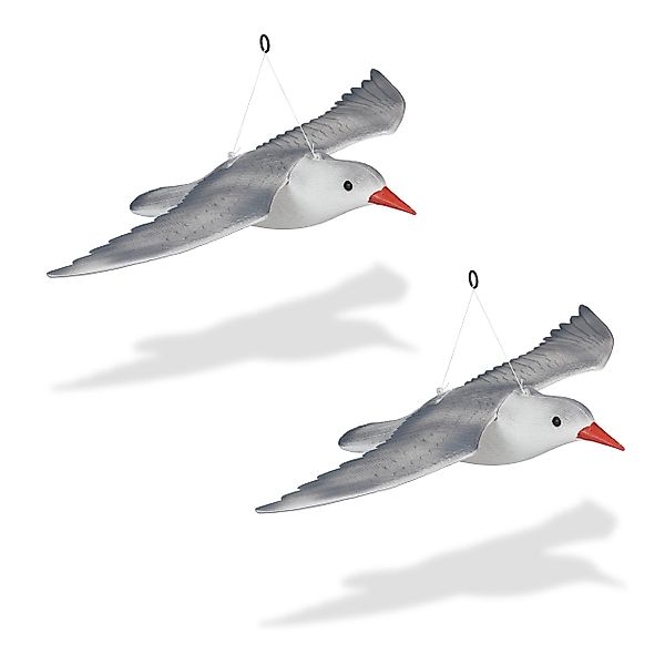relaxdays Gartenfigur 2 x Vogelschreck Möwe günstig online kaufen