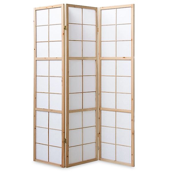 Homestyle4u 3-tlg. Paravent Shoji in Braun 132x175 cm 279 günstig online kaufen