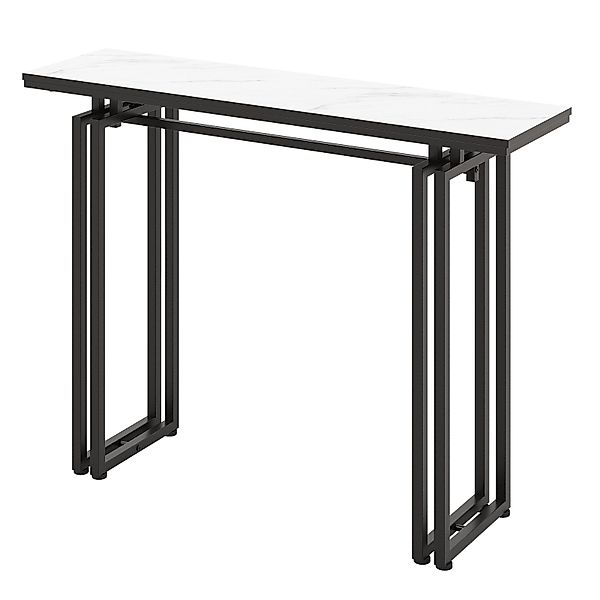 COSTWAY Konsolentisch, Mamor, schmal, Metallrahmen, 110x30x81cm, günstig online kaufen