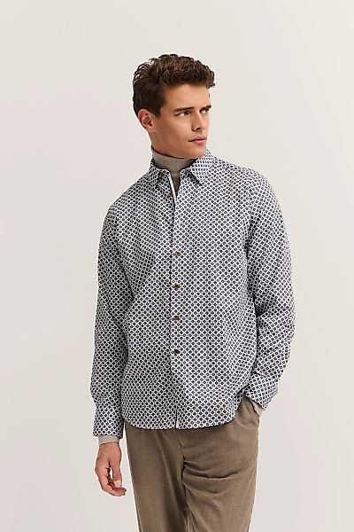 bugatti Langarmhemd "Modern Fit", mit Rauten-Muster und Easy-Care Funktion günstig online kaufen