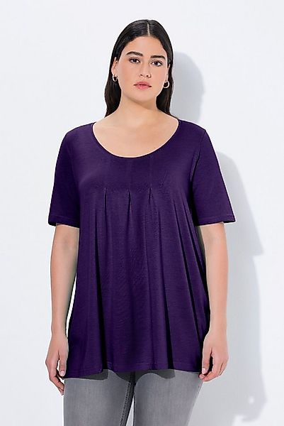 Ulla Popken T-Shirt T-Shirt Zierfalten A-Linie Rundhals Halbarm Modal günstig online kaufen