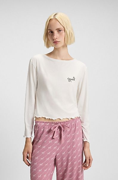 HUGO Pyjamaoberteil aus Stretch-Jersey mit Logo-Artwork, günstig online kaufen