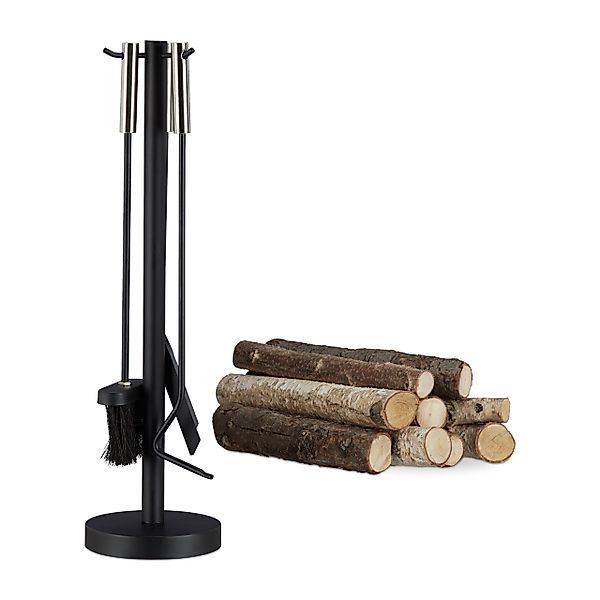 relaxdays Kamingarnitur Kaminbesteck modern 4-teilig mit günstig online kaufen