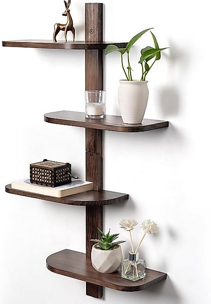 Holz Lichter Wandregal Wandregal Holz Vintage, 4 Ebenen – Vertikales Schweb günstig online kaufen