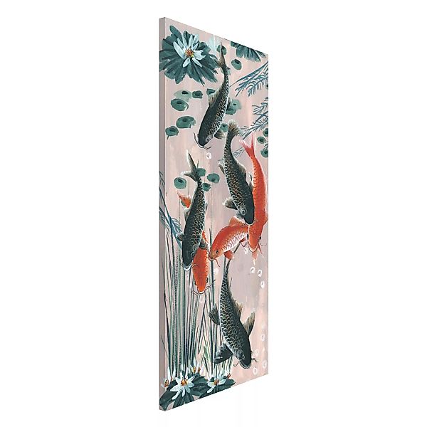 Magnettafel Blumen - Hochformat 1:2 Asiatische Malerei Kois im Teich II günstig online kaufen
