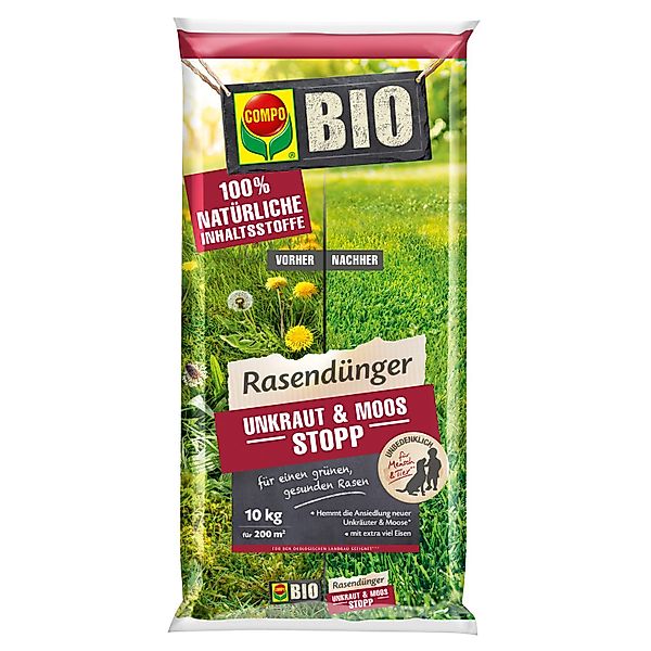 Compo Bio-Rasendünger Unkraut & Moos Stopp 10 kg günstig online kaufen