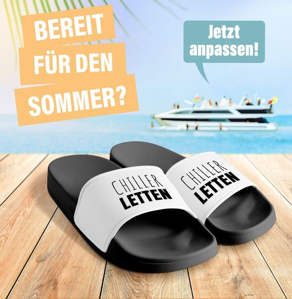 MoonWorks Badeschlappen Chiller-Lettem Badelatschen Unisex Spruch günstig online kaufen
