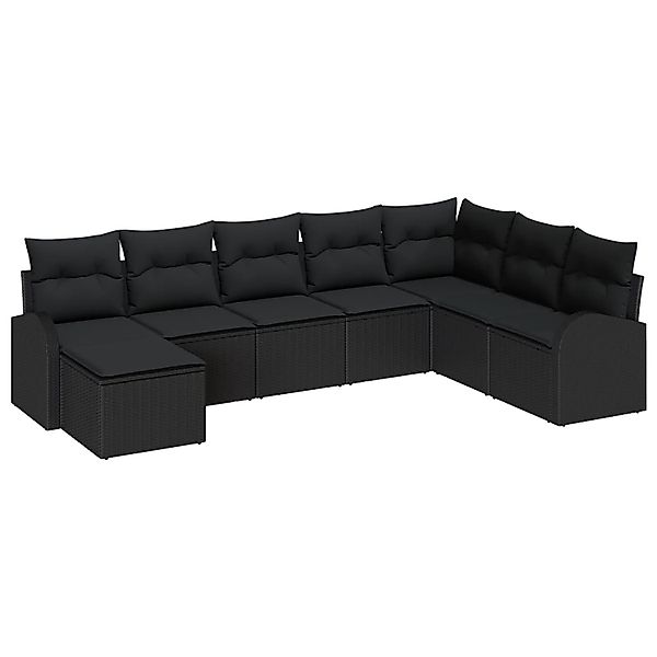 vidaXL Garten-Sofa-Set mit Kissen 8-Tlg Schwarz Poly Rattan 3354832 günstig online kaufen