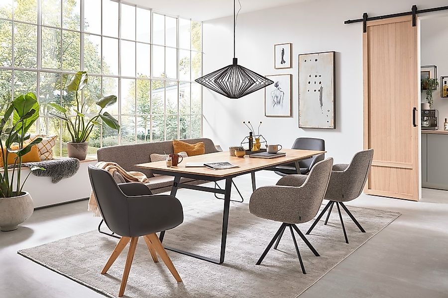 Musterring Esstisch "Tavia" Bügelgestell in 3 Farben, Platte Charakter-Eich günstig online kaufen