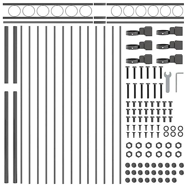 vidaXL Gartenzaun Grau Stahl 42003908 günstig online kaufen
