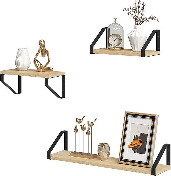 EUGAD Wandregal, Set 3-tlg., 3er Set Hängeregal, Schweberegal, Küchenregal günstig online kaufen