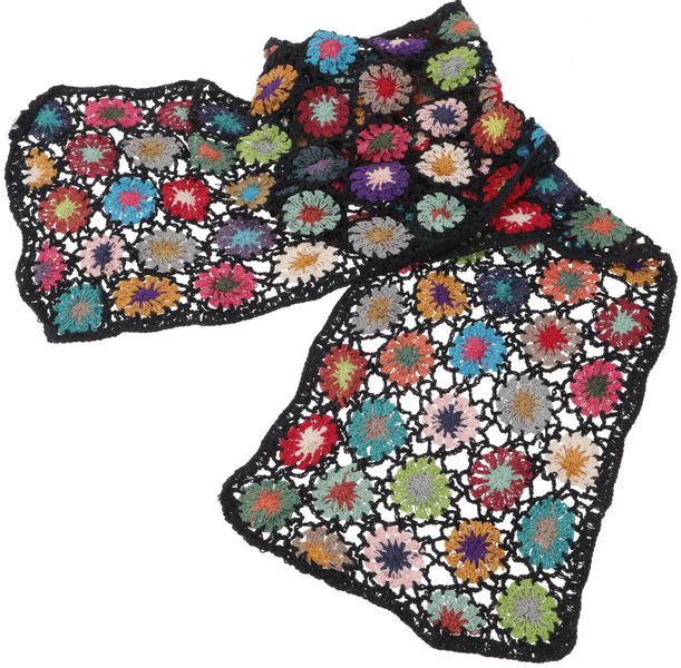 Guru-Shop Halstuch Häkelschal mit bunten Blümchen, günstig online kaufen