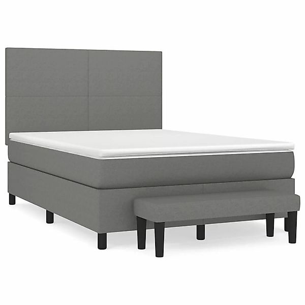 vidaXL Boxspringbett Boxspringbett mit Matratze Dunkelgrau 140x200 cm Stoff günstig online kaufen