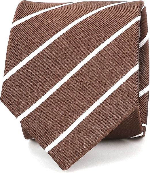Suitable Krawatte Twill Streifen Braun - günstig online kaufen