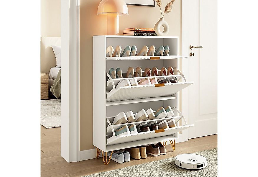PXloue Schuhschrank mit 2 Klappen Schuhregal Schukipper( mit Kippsicherung) günstig online kaufen