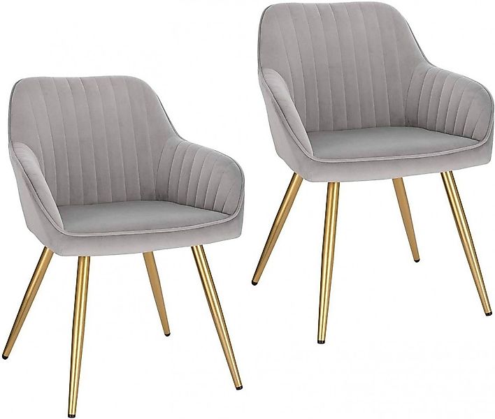 EUGAD Esszimmerstuhl (2 St), Metallbeine und Samtbezug, bis 120 kg belastba günstig online kaufen