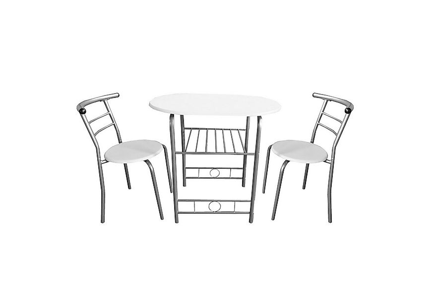 HTI-Living Essgruppe Tischgruppe Weiß Merit, (Set, 3-tlg., 1 Tisch, 2 Stühl günstig online kaufen
