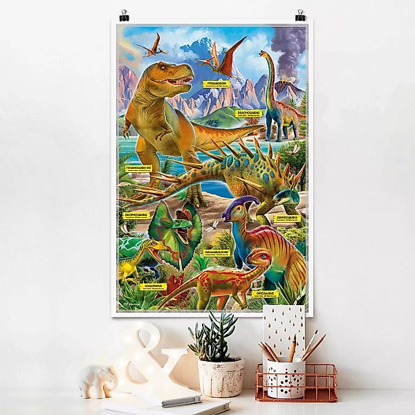 Poster Die Dinosaurierarten günstig online kaufen