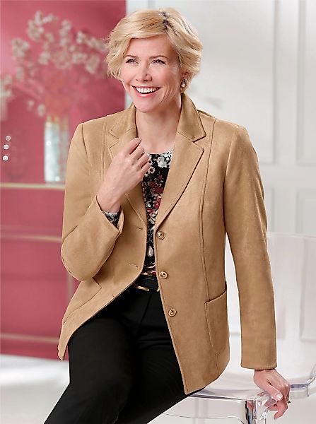 Classic Jackenblazer "Lederimitat-Blazer" günstig online kaufen