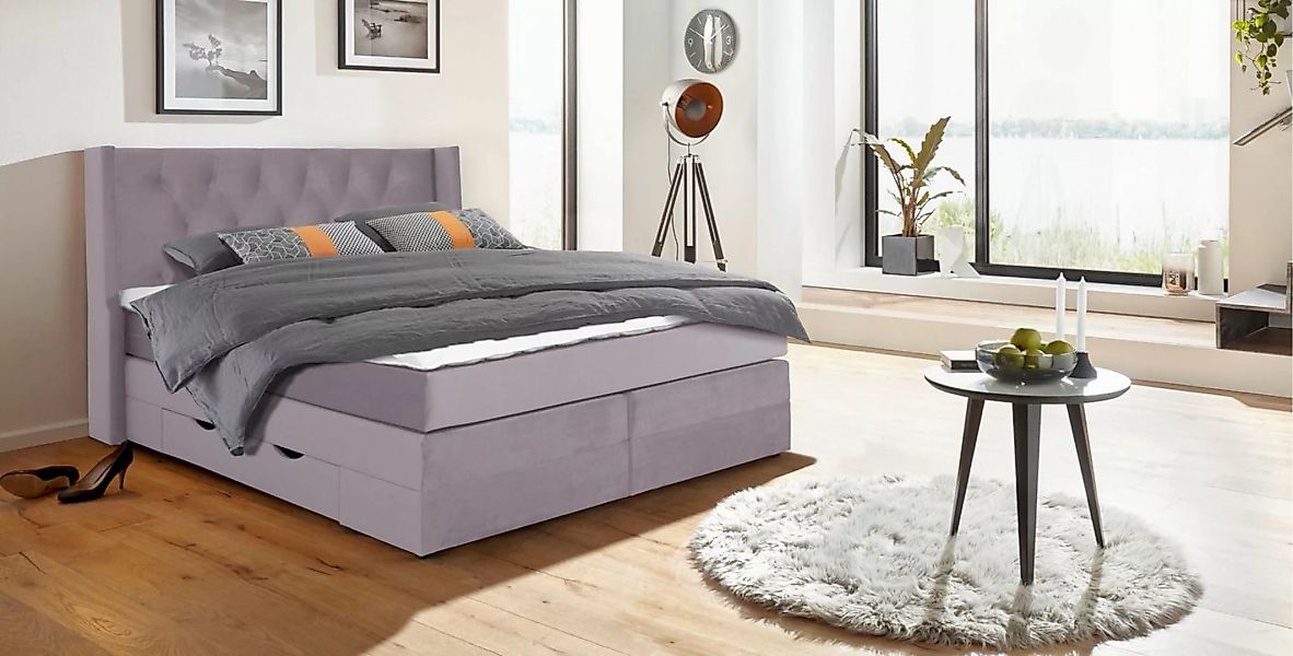 Places of Style Boxspringbett "Elegance", mit schöner Knopfheftung, in den günstig online kaufen