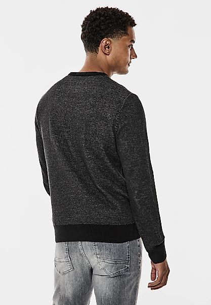 STREET ONE MEN Rundhalspullover in Melange Optik günstig online kaufen