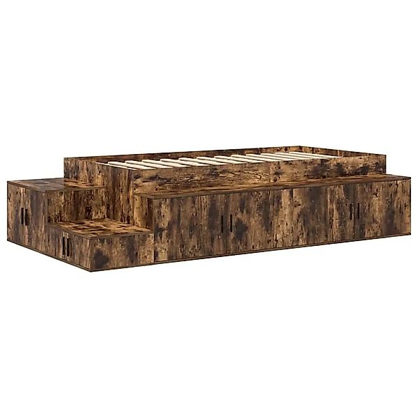 vidaXL Stauraumbett Räuchereiche 90 cm Holzwerkstoff 3335569 günstig online kaufen