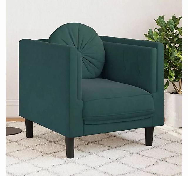 vidaXL Sofa Sessel mit Kissen Dunkelgrün Samt günstig online kaufen