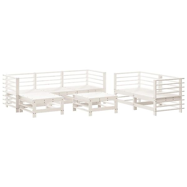 vidaXL 7-Tlg Garten-Lounge-Set Weiß Massivholz Kiefer 3186194 günstig online kaufen