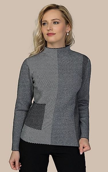 Passioni Strickpullover mit Turtleneck und Kontraststreifenmuster günstig online kaufen