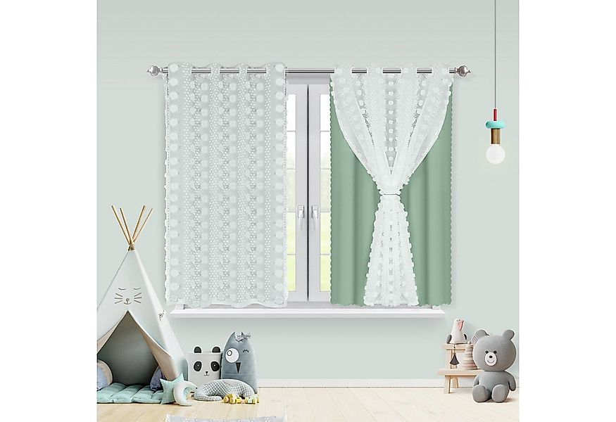 BTTO V&G Schiebegardine Kinderzimmer Vorhänge mit Ösen Baby Gardinen Doppel günstig online kaufen