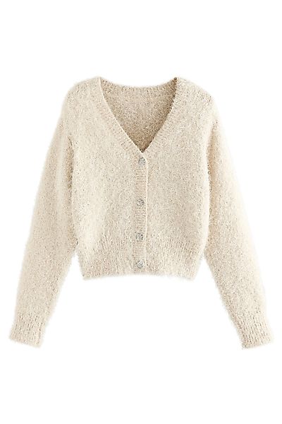 Next V-Ausschnitt-Pullover Funkelnde Wende-Strickjacke mit V-Ausschnitt günstig online kaufen