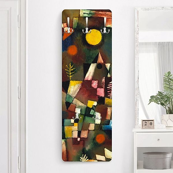 Wandgarderobe Holzpaneel Abstrakt Paul Klee - Der Vollmond günstig online kaufen
