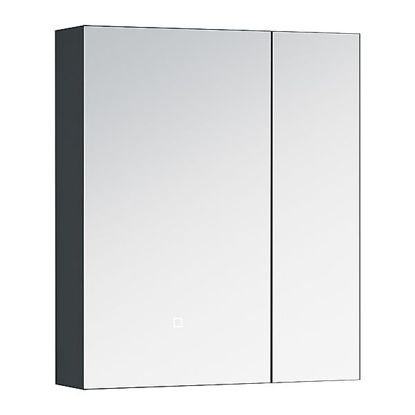 doporro Spiegelschrank Wandschrank Wandspiegel LED Weiß/Anthrazit günstig online kaufen