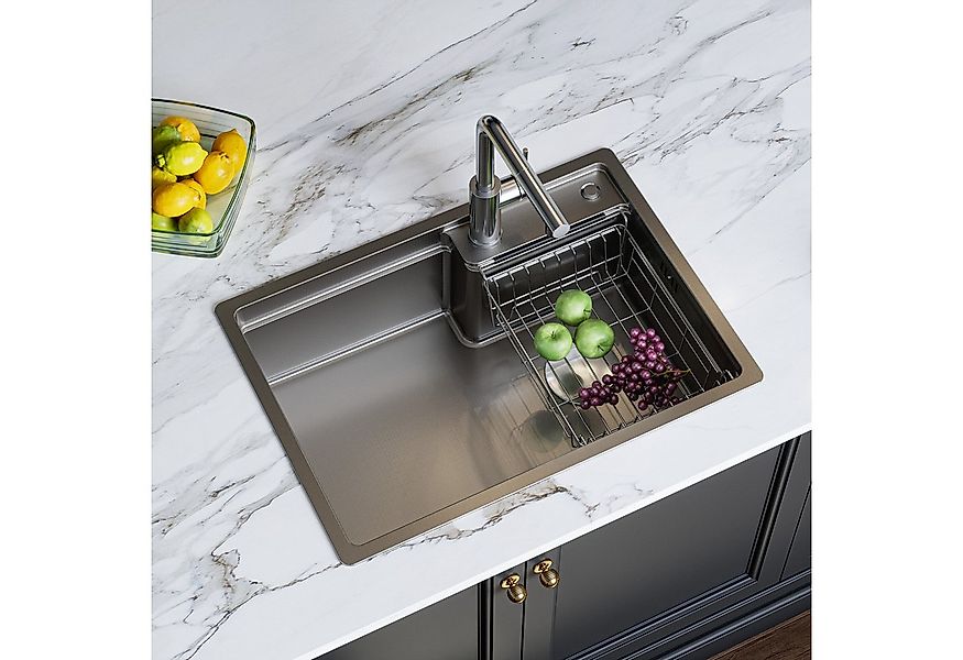 HOROW Küchenspüle Einbauspüle Spülbecken Edelstahl Spüle, 62/44 cm, 62 x 44 günstig online kaufen