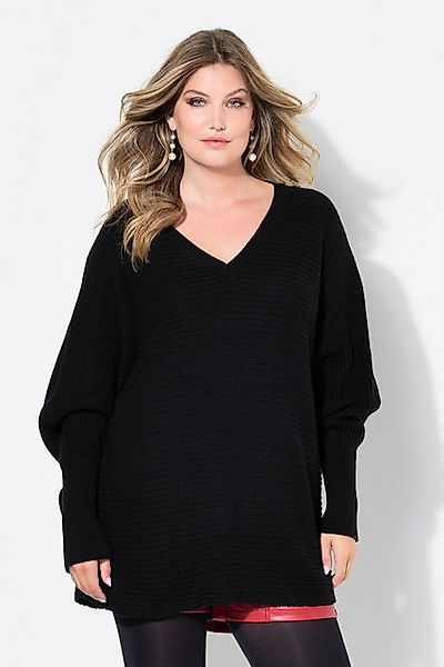 MIAMODA Strickpullover Pullover Poncho-Look V-Ausschnitt günstig online kaufen