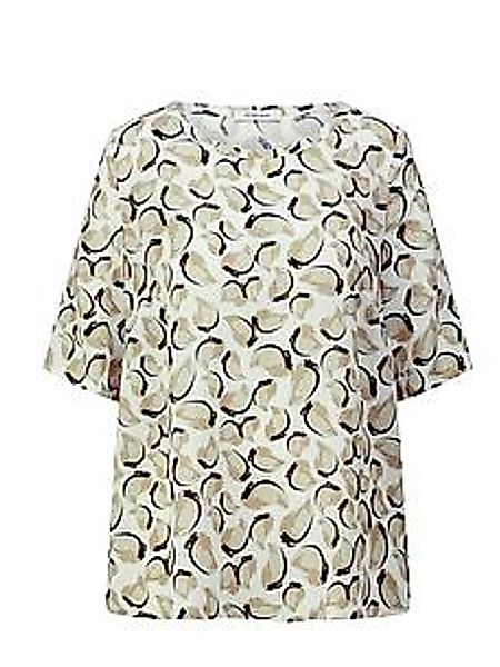 Bluse Rundhals-­Ausschnitt Peter Hahn weiss günstig online kaufen