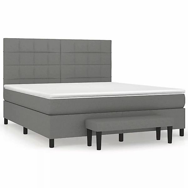 vidaXL Boxspringbett mit Matratze Dunkelgrau 160x200 cm Stoff1359654 günstig online kaufen