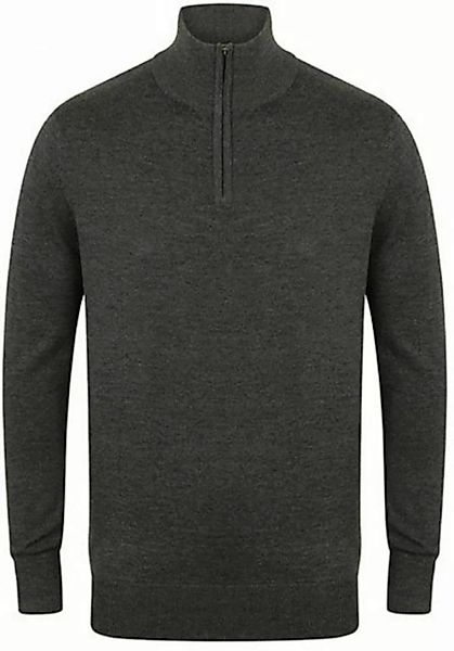 Henbury Sweatshirt Herren Quarter Zip Jumper / Feinstrick, Viertel-Reißvers günstig online kaufen