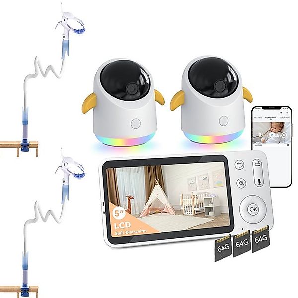 Boifun Babyphone 2K Babyphone mit 2 Kameras und App 5 Zoll WLAN Babyfone mi günstig online kaufen