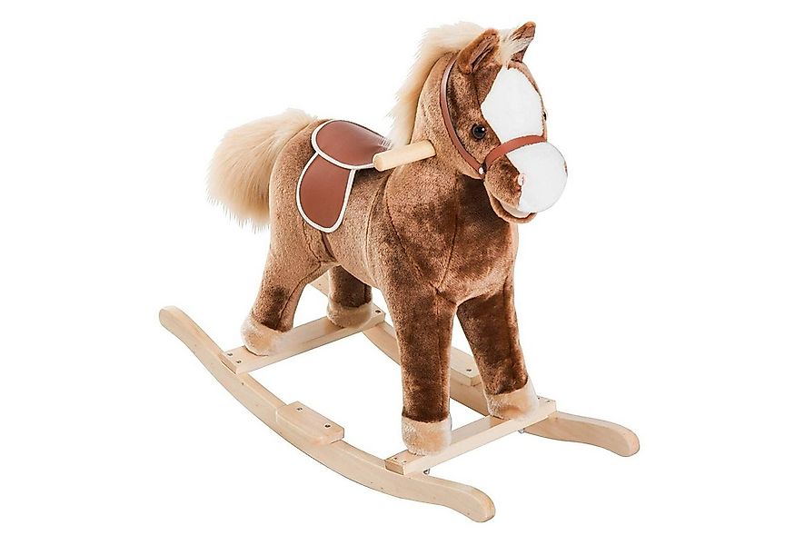 HOMCOM Schaukeltier Plüsch-Schaukelpferd für Kinder, Plüsch-Schaukeltier günstig online kaufen