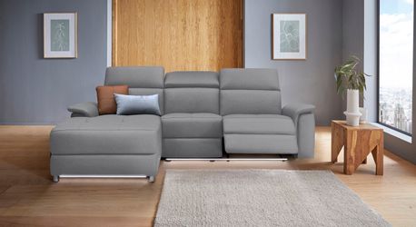 PLACES OF STYLE Ecksofa "Pareli, L-Form, 259cm,m. Recamiere, Echtleder, Kun günstig online kaufen