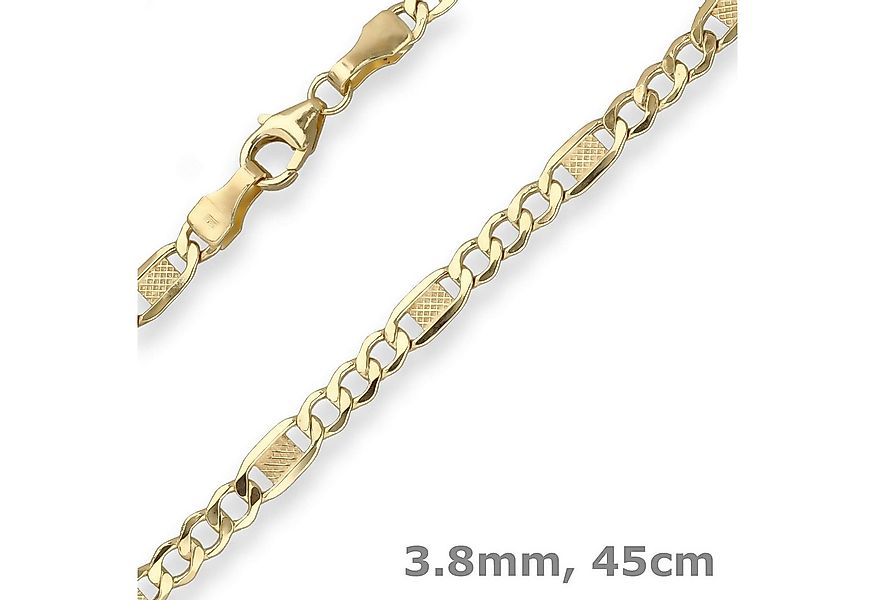 Schmuck Krone Goldkette 3,8mm Fantasiekette aus 375 Gelbgold 45cm, Gold 375 günstig online kaufen