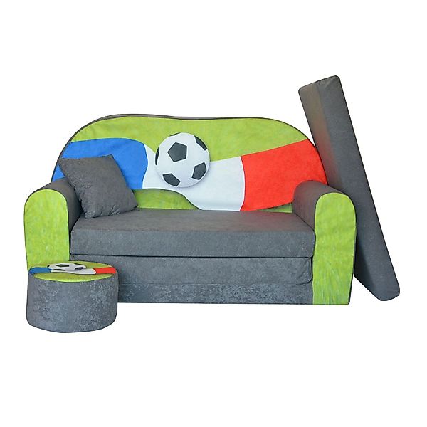 FORTISLINE Kindersitzgruppe Kindersofa Kindercouch Aufklappen Bettfunktion günstig online kaufen