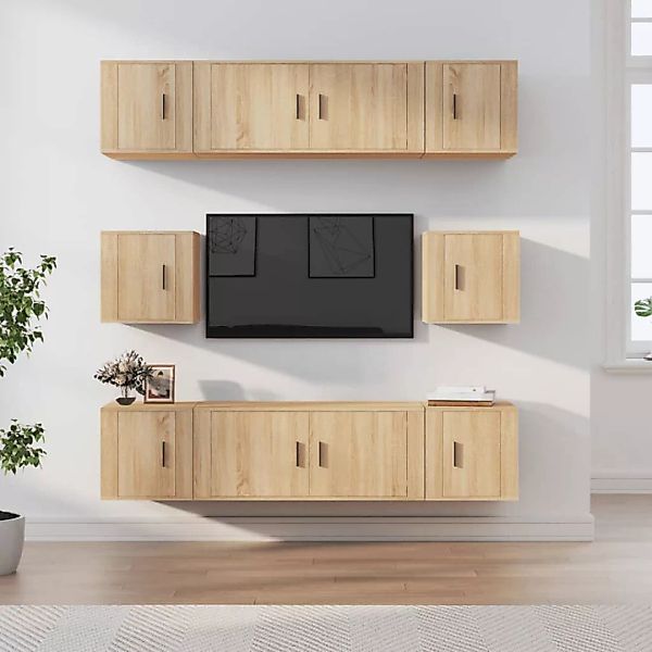 Vidaxl 8-tlg. Tv-schrank-set Sonoma-eiche Holzwerkstoff günstig online kaufen