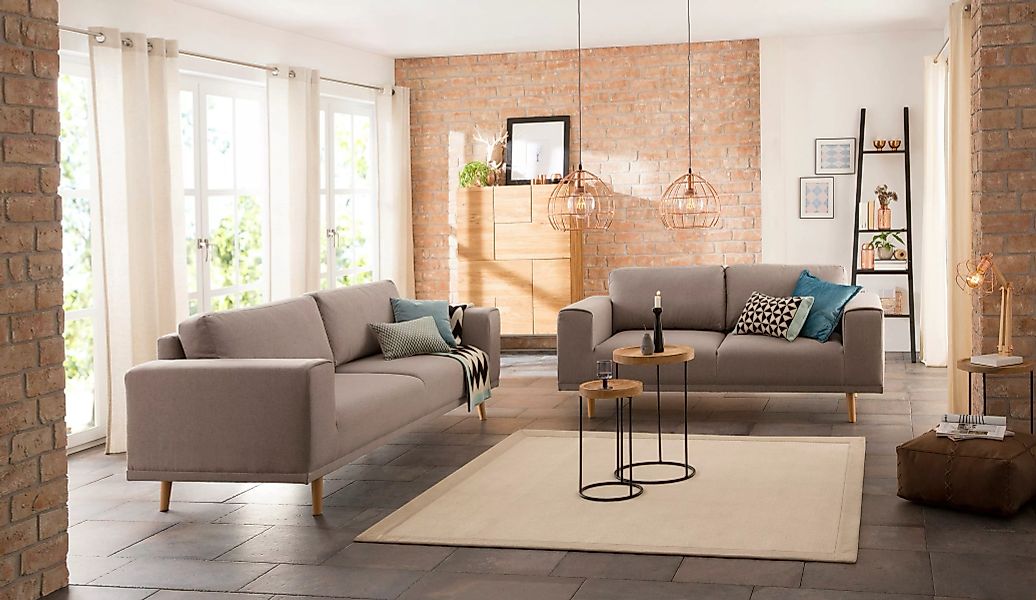 Home affaire 3-Sitzer »Lasse«, im scandinavischem Stil mit Holzfüßen günstig online kaufen