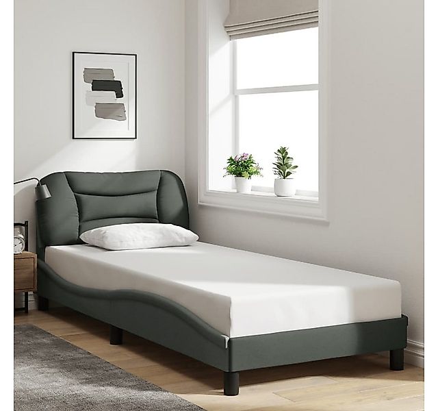 furnicato Bettgestell ohne Matratze "Hvar" Dunkelgrau 90x200 cm Stoff (1-tl günstig online kaufen